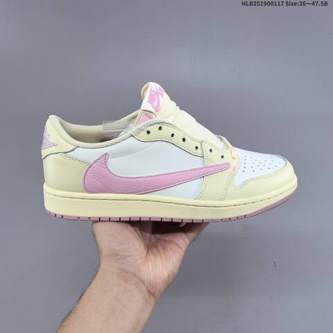 Nike Air Jordan 1 Low Travis Scott Cream White Pink Light Beige 36 47 5 Lifestyle - Unisex (BS-66936)