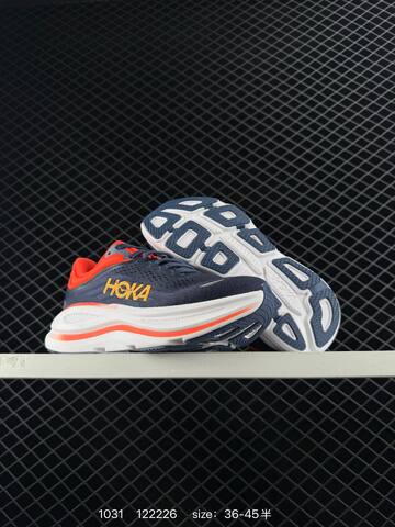 HOKA ONE ONE Bondi 9 Navy Blue White Grey EU 36-45 Running Shoe Running Sneakers - Unisex (BS-86403)