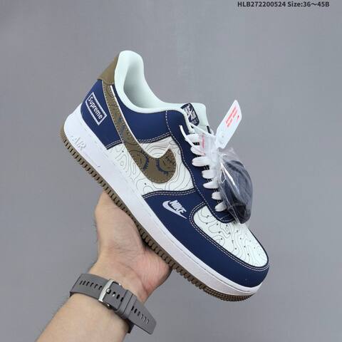 Nike Air Force 1 07 LV8 LD1999-030 Navy Blue White Olive Brown EU 36-45 Sneaker - Unisex BS-60161