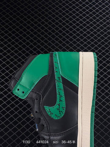 Jordan Air Jordan 1 Retro High OG 555088-201 Black Green Sail EU 36-45 Basketball Shoe - Unisex BS-80146