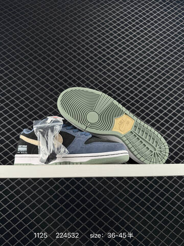 Nike Dunk Low SB Black Blue Cream Green 36-45 Skate - Unisex (BS-74007)
