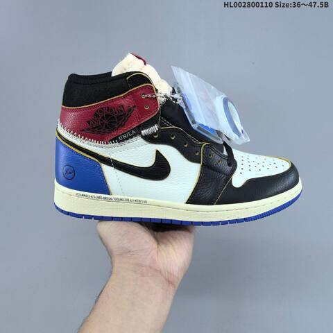 Jordan Air Jordan 1 Retro High OG Black White Blue Maroon 36 47 5 Casual - Unisex (BS-67022)