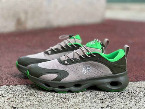 LOEWE x On Cloudsolo 3MF30664724 Khaki Green Sand Neon Green US 8 5 EU 42 UK 8 JP 26 5 Running Shoe Running Sneakers - Men's (BS-86765)