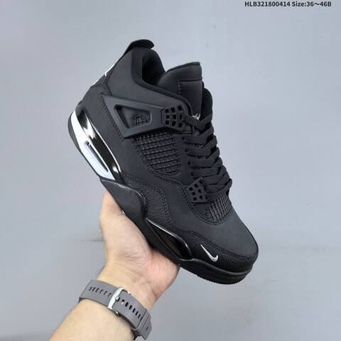 Jordan Air Jordan 4 Retro Light Grey White And Black White EU 36-46 Basketball - Unisex (BS-66190)