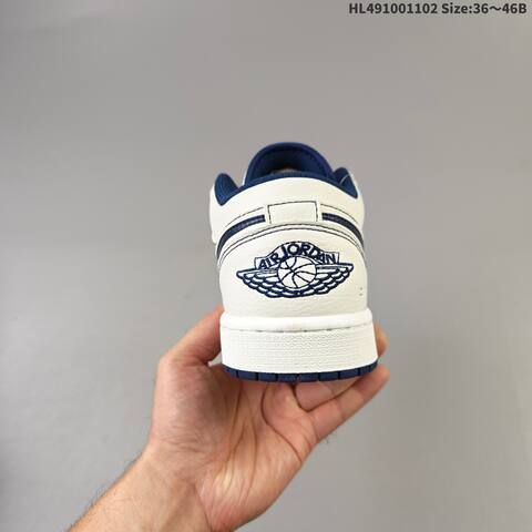 Jordan Air Jordan 1 Low White Navy EU 36-46 Casual - Unisex (BS-63929)