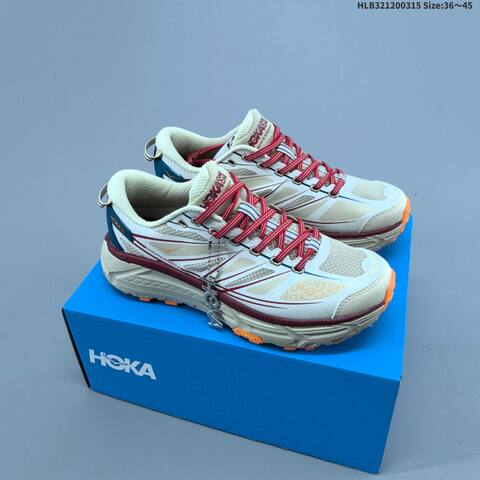 HOKA ONE ONE Mafate Speed 2 Cream Red Blue Orange EU 36-45 Trail Shoe Trail Running Sneakers - Unisex (BS-69380)