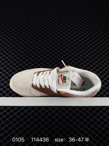Nike Air Max 1 Premium Cream Brown Tan Coral Black 36-47 5 Lifestyle - Unisex (BS-73313)