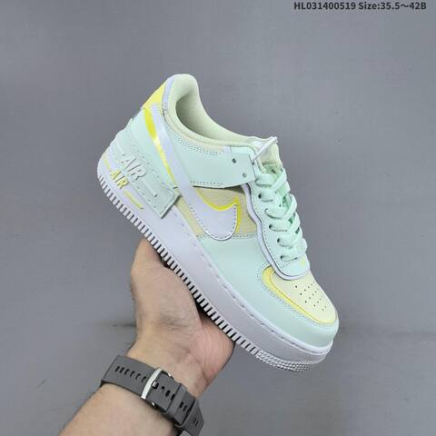Nike Air Force 1 Shadow Mint Green Pale Yellow White EU 35 5-42 Sneaker - Unisex BS-60253