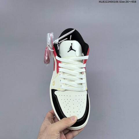 Jordan Air Jordan 1 Low White Black Red EU 36-45 Casual - Unisex (BS-67079)