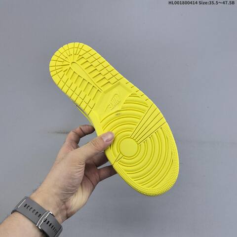Jordan Air Jordan 1 Low Black White Yellow 35 5-47 5 Basketball - Unisex (BS-66197)