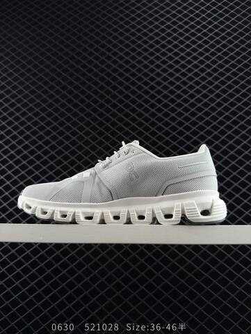 On Cloud 6 Light Grey White Dark Grey EU 36-46 Running Shoe Running Sneakers - Unisex (BS-85540)