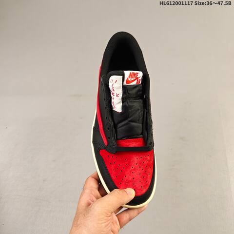 Jordan Air Jordan 1 Low OG x Travis Scott Black Red White 36-47 5 Lifestyle - Unisex (BS-63557)