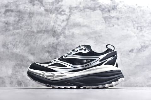 HOKA ONE ONE M Stinson One7 Black White Blue Running Shoe Running Sneakers (BS-59794)