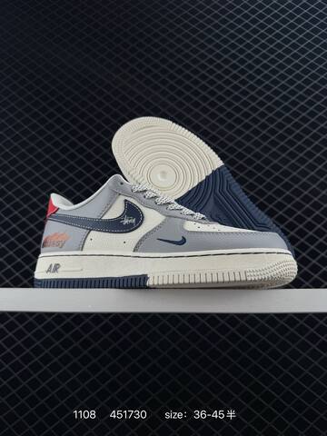 Nike Air Force 1 07 White Cream Navy Grey EU 36-45 Lifestyle - Unisex (BS-74311)