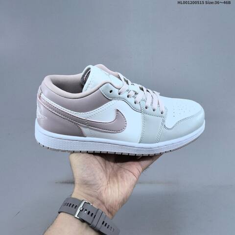 Jordan Air Jordan 1 Low White Pale Pink Light Grey 36 46 Casual - Unisex (BS-65970)