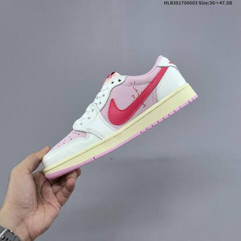 Nike Air Jordan 1 Low x Travis Scott White Pink Cream Pastel 36 47 5 Lifestyle - Unisex (BS-65813)