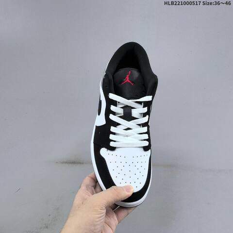 Jordan Air Jordan 1 Low Black White Silver Red 36 46 Casual - Unisex (BS-65947)