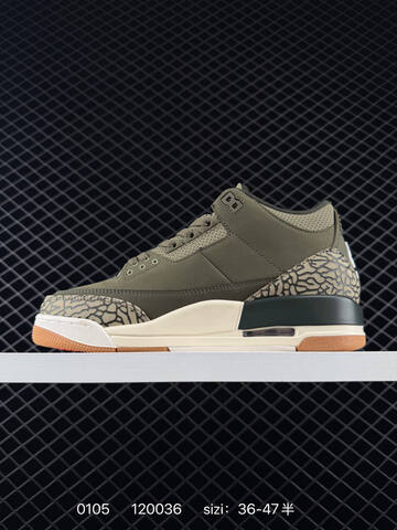 Jordan Air Jordan 3 Retro SE Dark Olive Light Beige Black Gum Brown EU 36-47 Basketball Shoe - Unisex (BS-79894)