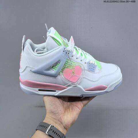 Jordan Air Jordan 4 Retro White Pink Green And Purple Black Gray EU 36-48 Basketball - Unisex (BS-66225)