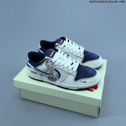 Nike SB Dunk Low White Navy Blue EU 36-45 Skate Shoe - Unisex BS-61858