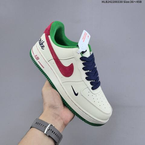 Nike Air Force 1 07 Low Off White Red Green Navy Blue EU 36-45 Sneaker - Unisex BS-61031