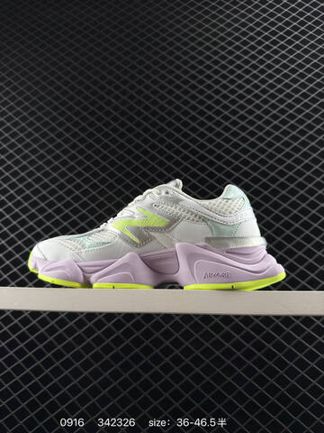 New Balance 9060 White Silver Purple Neon Green EU 36-46 5 Sneaker - Unisex (BS-82814)