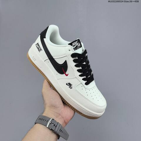 Nike Air Force 1 07 Low Off White Black Red Gum Brown EU 36-45 Sneaker - Unisex BS-60168