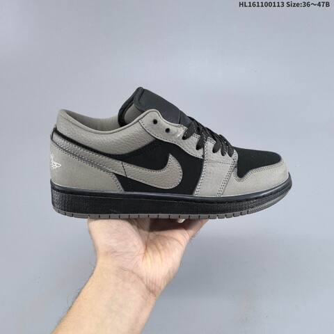 Nike Air Jordan 1 Low Black Grey 36 47B Casual - Women's (BS-66986)