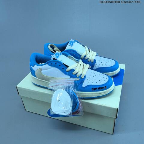 Nike Air Jordan 1 x Travis Scott Black White Blue 36 47B Lifestyle - Women's (BS-67060)