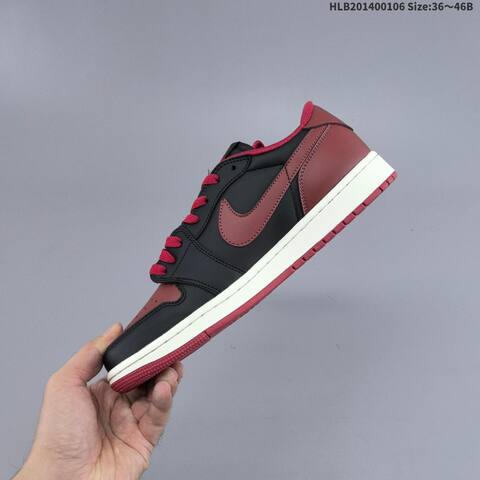 Jordan Air Jordan 1 Low Retro OG Black Dark Red Burgundy EU 36-46 Basketball - Unisex (BS-62190)