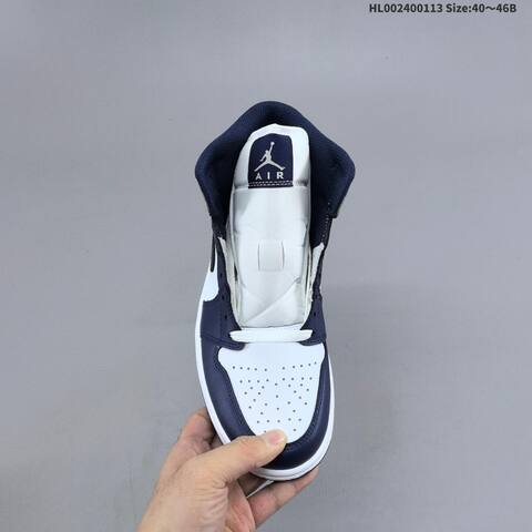 Jordan Air Jordan 1 Mid White Navy Grey EU 40-46 Basketball - Men's (BS-66992)
