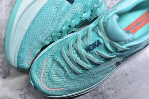 HOKA Rincon 4 Mint Green Navy Orange White Running Shoe Running Sneakers (BS-59410)