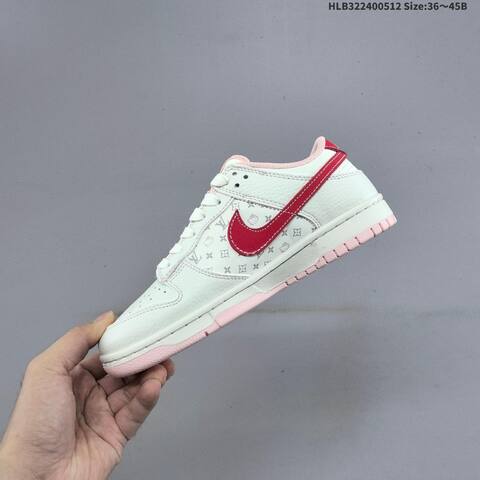 Nike SB Dunk Low White Red Pink Cream EU 36-45 Skate Shoe - Unisex BS-60380