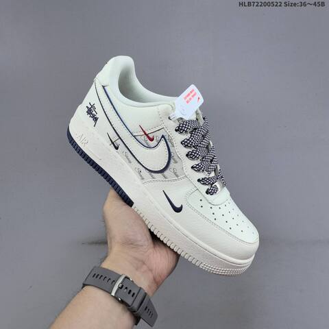 Nike Air Force 1 07 LV8 Stussy Off White Navy Red Light Blue EU 36-45 Sneaker - Unisex BS-60227