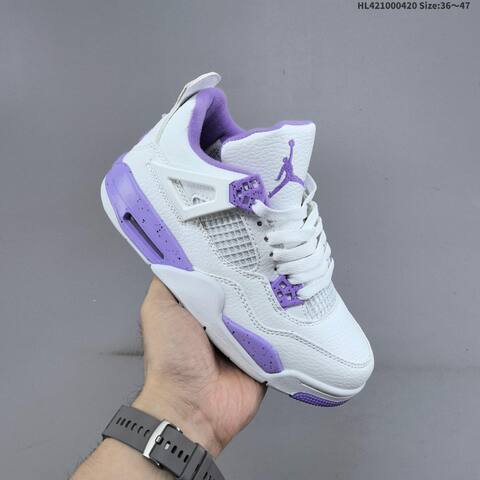 Nike Air Jordan 4 Retro White Purple EU 36-47 Basketball - Unisex BS-66111