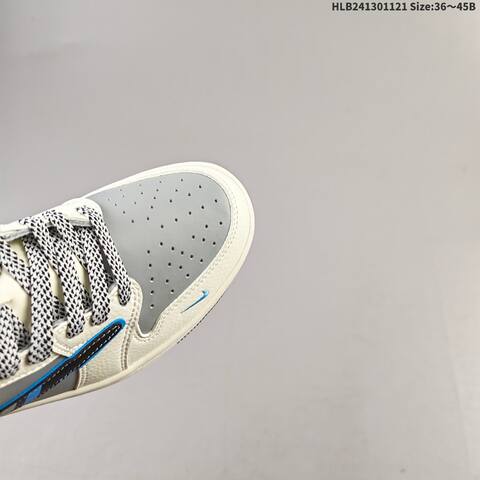 Jordan Air Jordan 1 Low Grey White Black Blue EU 36-45 Basketball - Unisex (BS-63348)