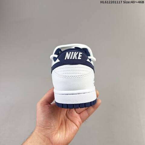 Nike Dunk Low White Navy Blue EU 40-46 Skate Shoe - Men's (BS-63558)