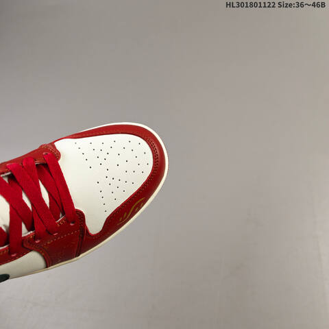 Nike Air Jordan 1 Retro Mid OG White Red Green With Gold Accents 36 46B Basketball - Women's (BS-63286)