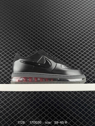 Nike Air Force 1 Low Black With Translucent Red Air Sole 39-45 Half Lifestyle - Unisex (BS-73953)