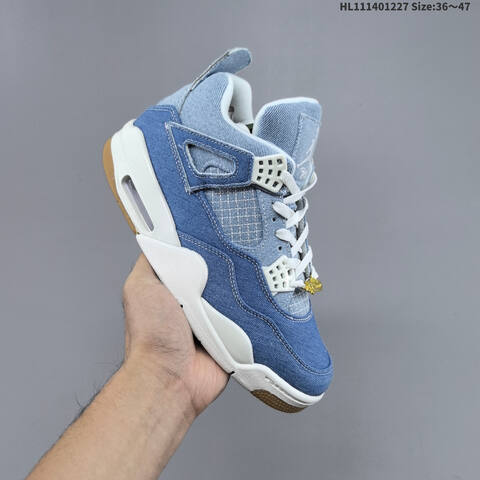 Jordan Air Jordan 4 Retro Blue Denim Light Blue White Gum 36 47 Lifestyle - Unisex (BS-67231)