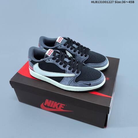 Nike Air Jordan 1 Low x Travis Scott x Supreme Reverse Mocha Black Gray EU 36-45 Lifestyle - Unisex (BS-67238)