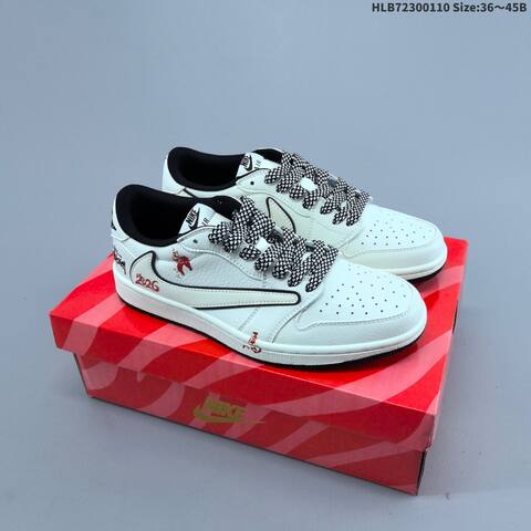 Jordan Air Jordan 1 Low x Travis Scott White Black Red EU 36-45 Lifestyle - Unisex (BS-67028)