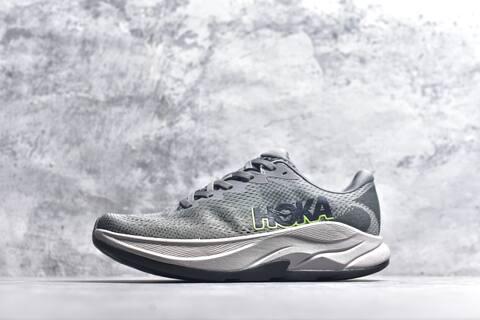 HOKA Rincon 4 Dark Grey Neon Green Light Grey Black Running Shoe Running Sneakers (BS-59411)