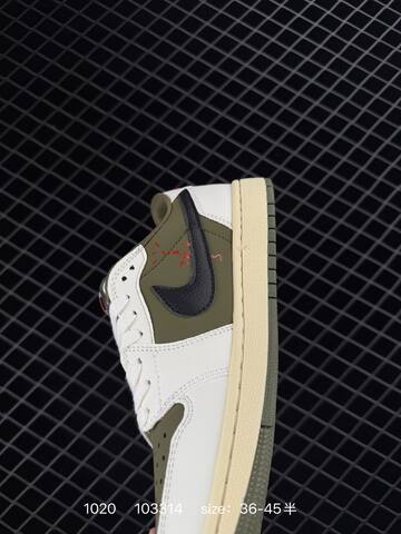 Jordan Air Jordan 1 Low Travis Scott Reverse Olive Sail Olive Black Red Cream EU 36-45 Sneaker - Unisex BS-80477