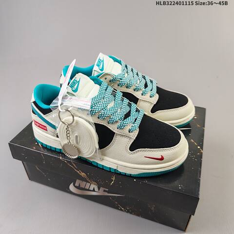 Nike Dunk SB Low Off White Black Teal Red EU 36-45 Skate Shoe - Unisex (BS-63674)