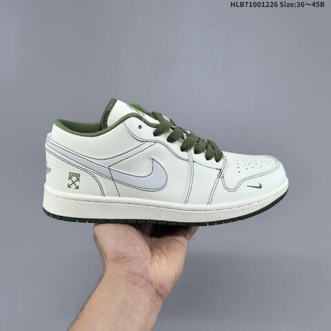 Nike Air Jordan 1 Low White Olive Green EU 36 45 Casual - Unisex (BS-67251)