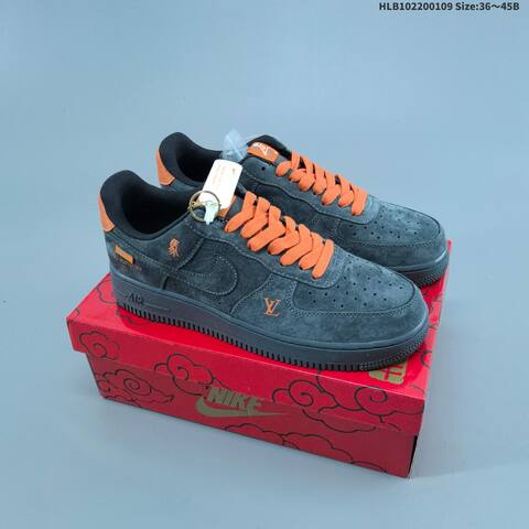 Nike Air Force 1 07 LV8 Dark Grey Orange Black EU 36-45 Sneaker - Unisex BS-62123
