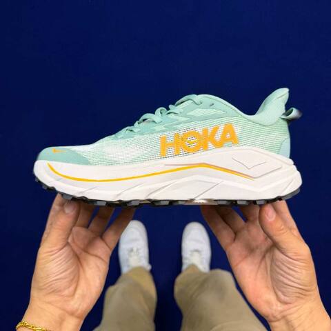 HOKA Challenger 8 Mint Green White Orange Trail Shoe Trail Running Sneakers (BS-86846)