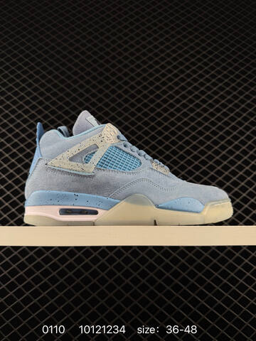 Jordan Air Jordan 4 Retro Light Grey Light Blue Navy White EU 36-48 Basketball Shoe - Unisex BS-79850