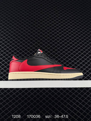 Jordan Travis Scott x Air Jordan 1 Low OG Black White Red Gum EU 36-47 5 Sneaker - Unisex BS-80087